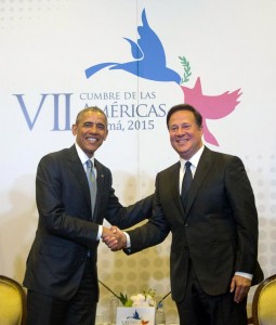 President Barack Obama shook hands with Cuban President Raul Castro
